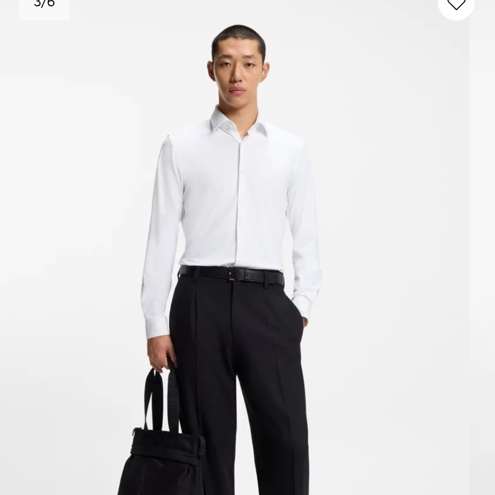 HUGO Crisp White Men's Dress Shirt